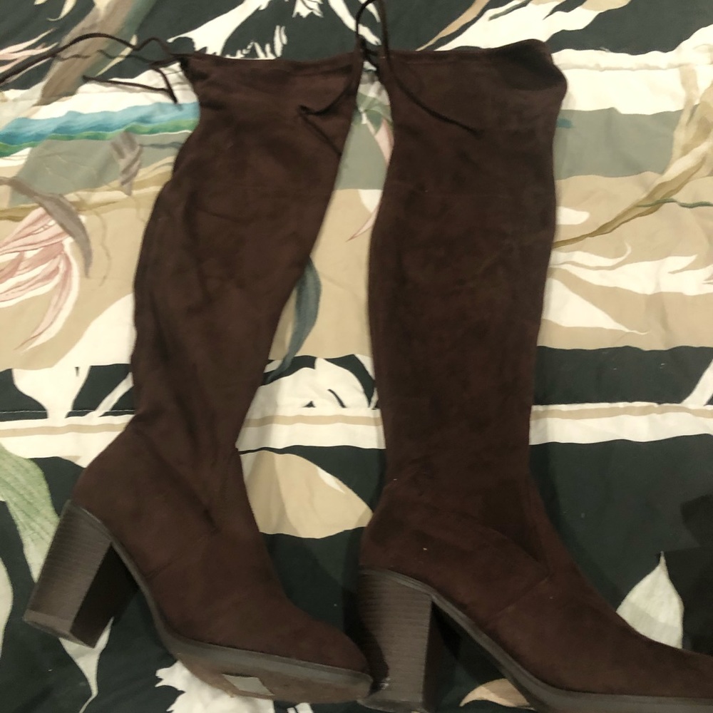 Brown suede ladies boots